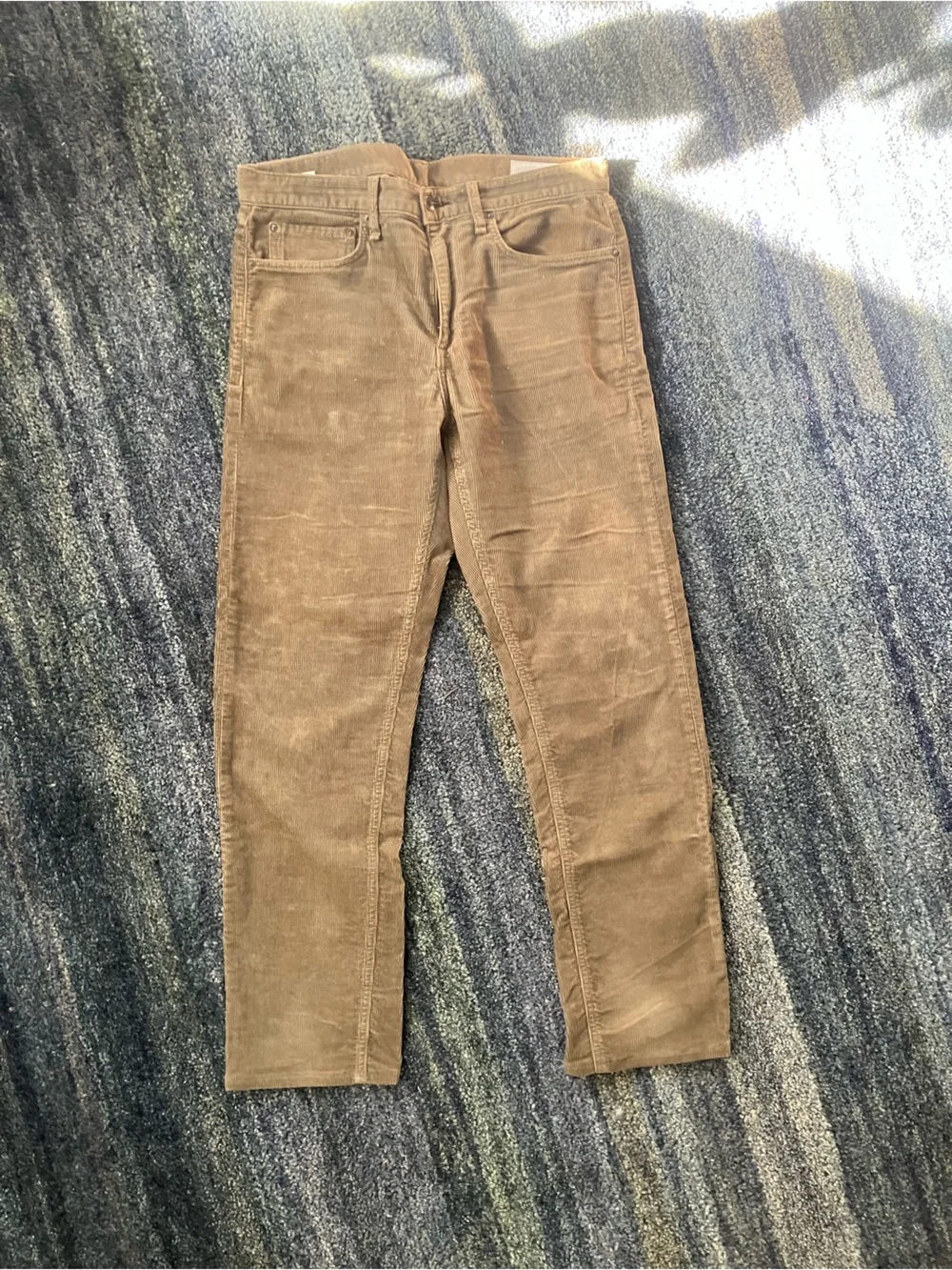 rag & bone slim corduroy pants in khaki